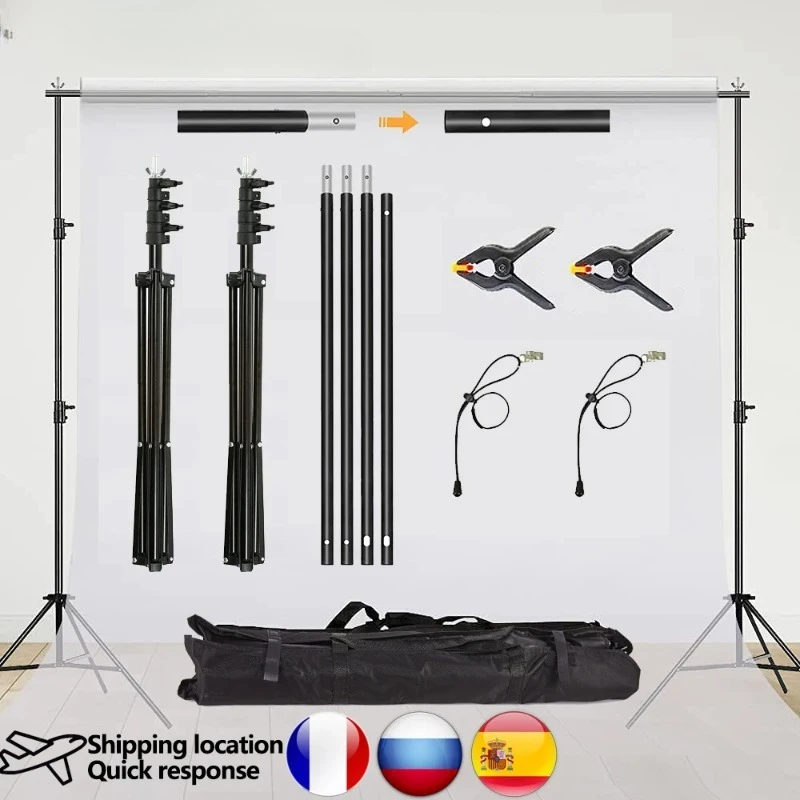 Backdrop Stand Photo Video Studio Background Stand Backdrop Support System Kit Photography Studio Scenery Shelf Frame Light Kit