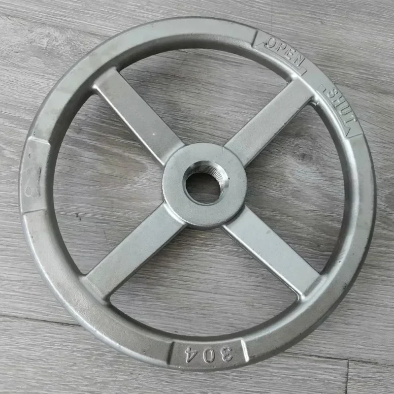 Stainless Steel Tapping Hole Hand Wheel Silica Sol Precision Integrated Casting  Material Rear Concave Light Body