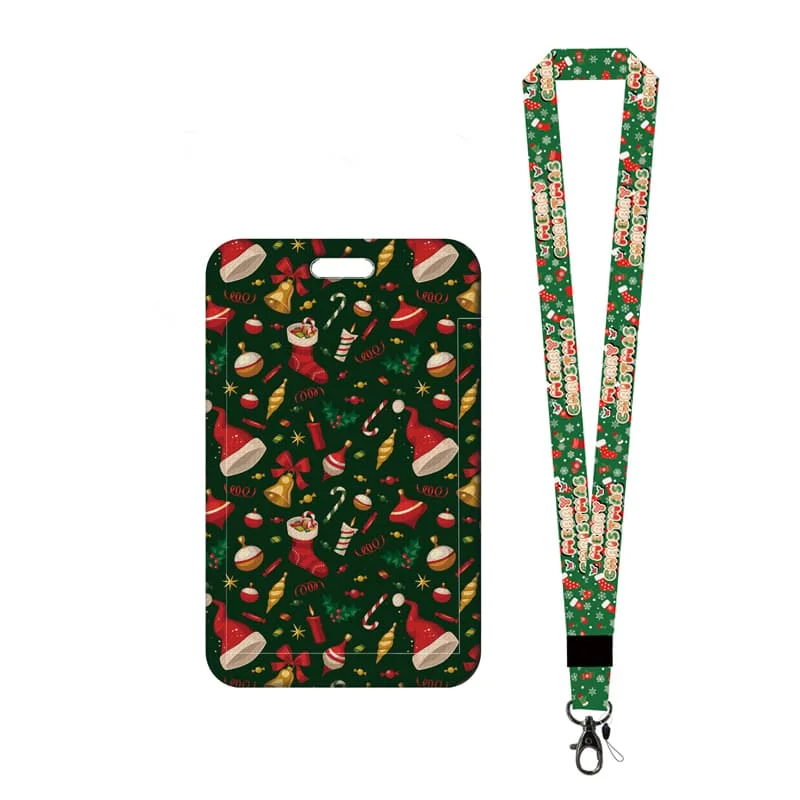 Weihnachten Gnome Kartenhalter Lanyard Schlüsselanhänger Yule Tür Kartenetui Umhängeband Chrimbo ID Ausweishalter Schlüsselzubehör – Detail 12