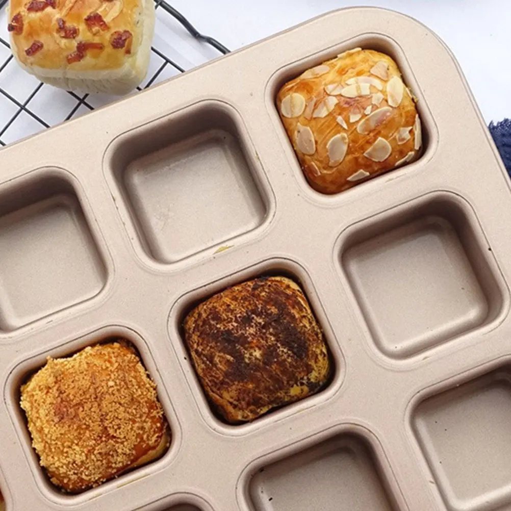 

Square Baking Mold Mini Loaf Pan Nonstick Coating Carbon Steel Chocolate Dessert Mousse Cake Molds for Home Kitchen Bakery