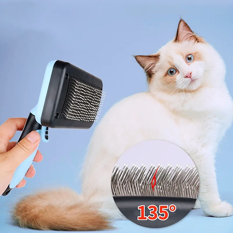 

Dog Brush Automatic Dogs Comb Dog Grooming Pet Hair Remover Self-cleaning Cat Brush Comb Massage Dogs Brushes Combs Pet Supplies