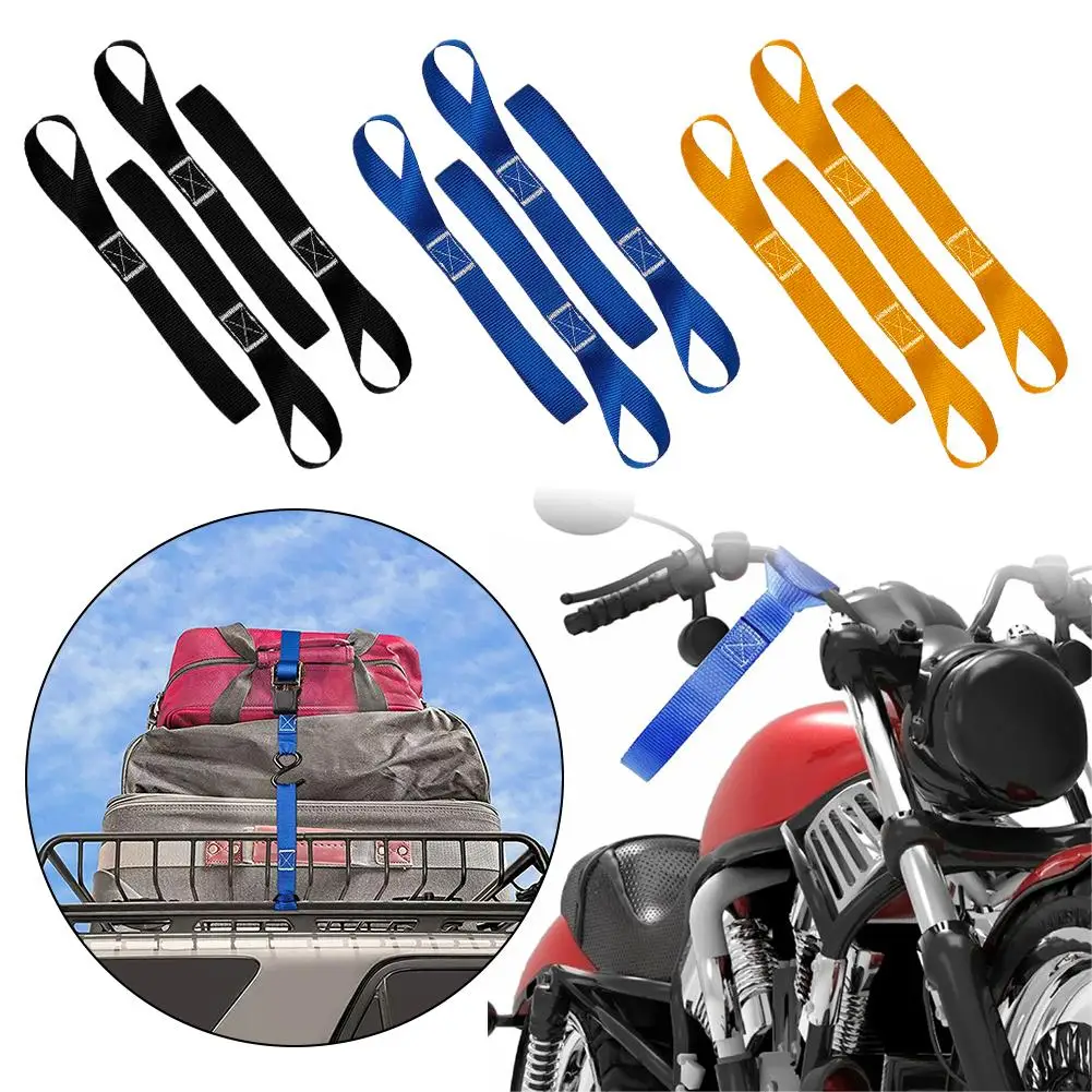 4pcs 15.9inch/40.5cm Soft Loop Tie Down Straps For Securing Cargo ATV UTV Motorcycles Scooters Dirt Bikes Lawn Garden Equip T3D8