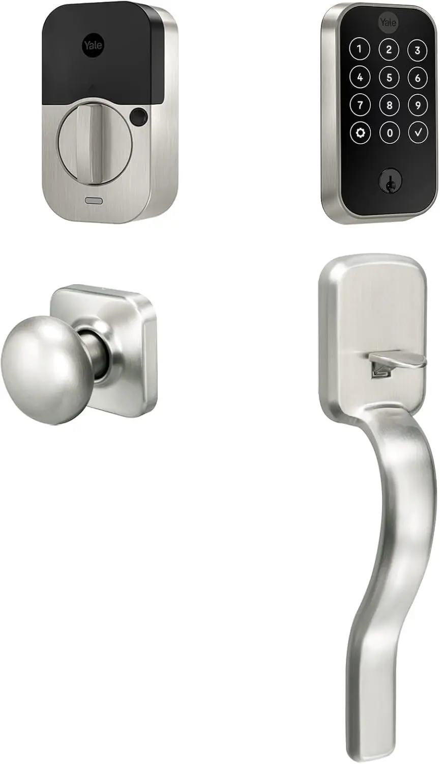 

Lock 2 Touchscreen with Wi-Fi and Ridgefield Handle in Satin Nickel Comes with matching passage handleset