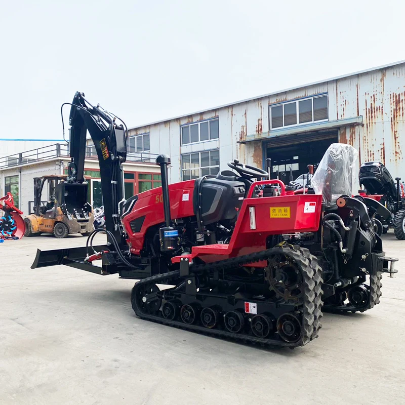 

Customized High-power agricultural plowing machine, 60HP crawler tractor, multifunctional rotary tiller, new garden micro tiller
