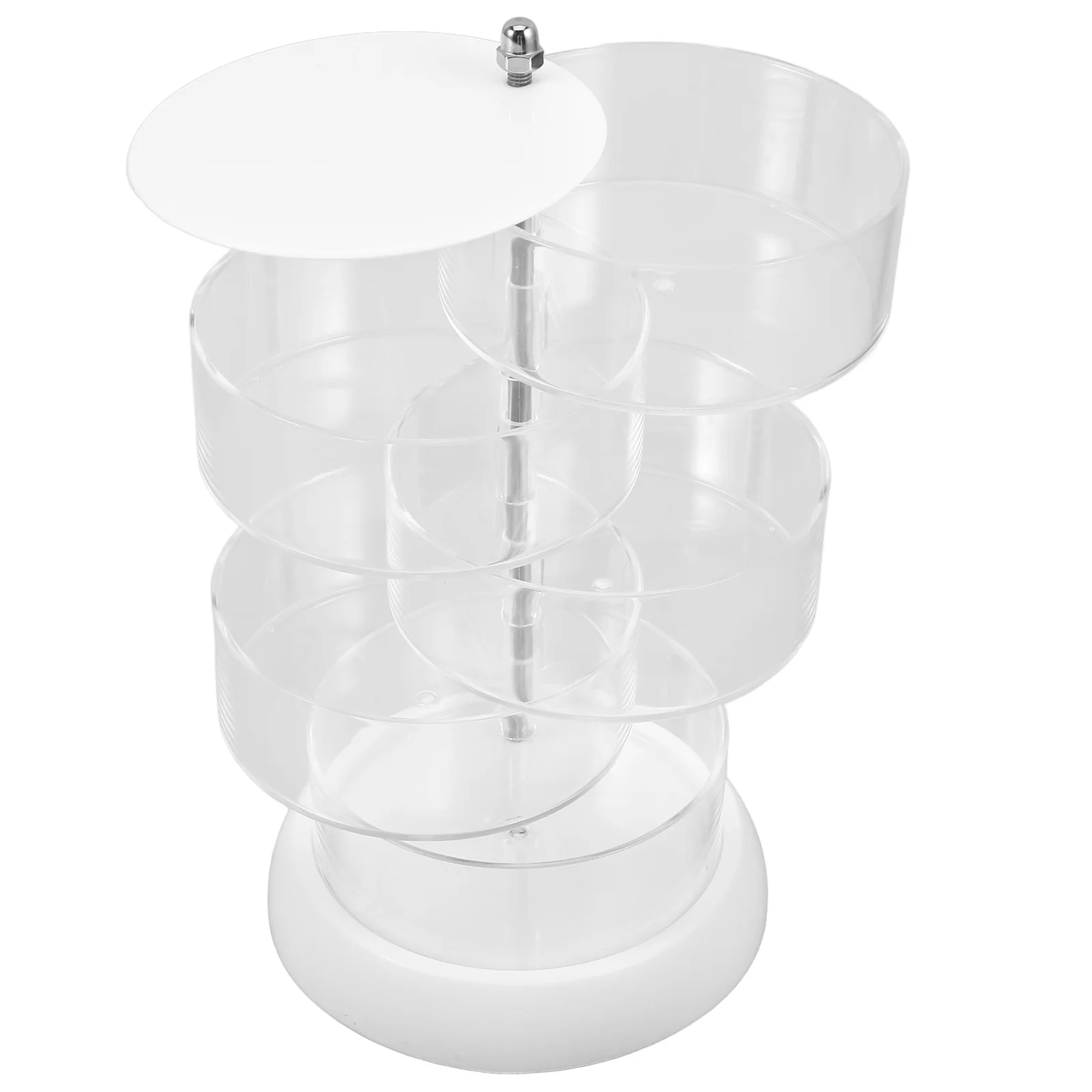 

Rotatable 5-Layer Transparent Storage Box Organizer For Accessories Jewelry Collectibles Clear Tiered Display Rack Stand Plastic
