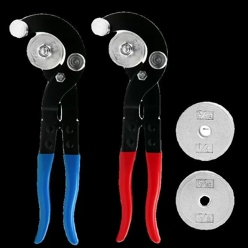 Tube Bender Pliers 3/16'' 1/4'' 5/16'' 3/8'' Brake Line Bender Versatile Brake Pipe Bender Tool for Brass Copper Steel Tubing
