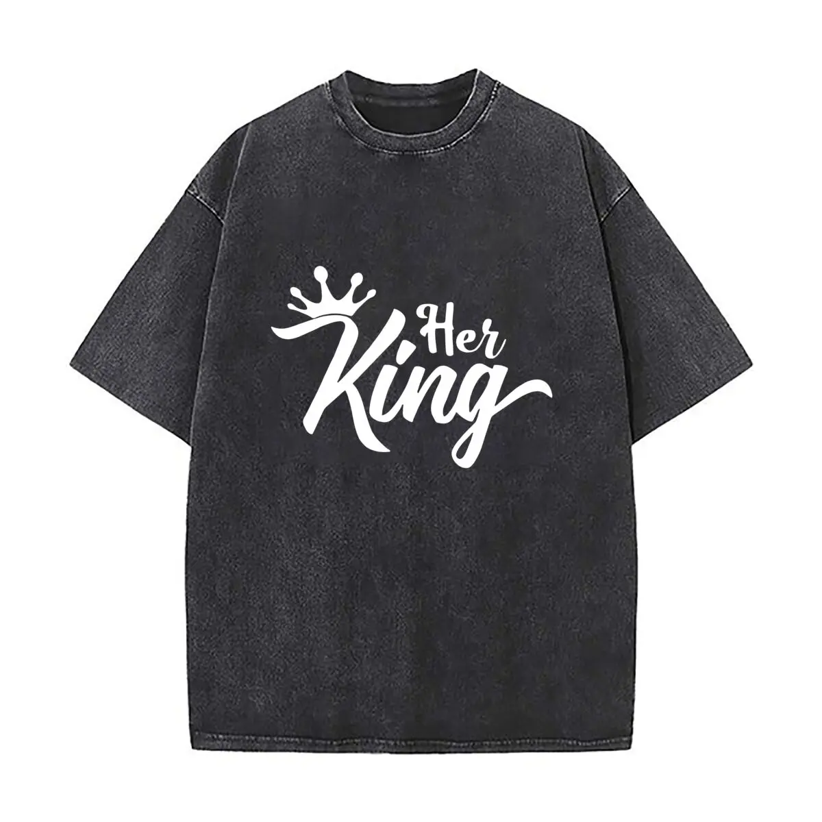 Her King Crown Vinyl Sticker Car Decor Vintage Distressed Loose Streetwear Tops for Campus Days