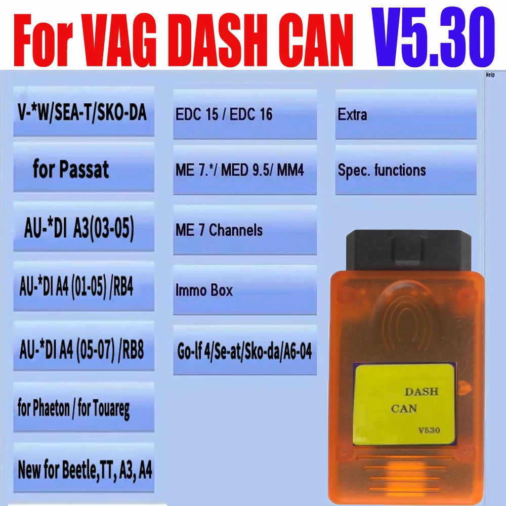 

EEprom Key ProgrammerFor VAG DASH CAN for S-KODA Car Diagnostic Tools Code Scanner Immobilizer EEprom Key Programmer VAGdash-CAN