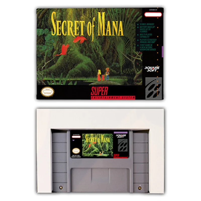 Secret of Mana RPG game Card for SNES EUR PAL USA NTSC 16bit Game Consoles with Retail Box Video Game Cartridge