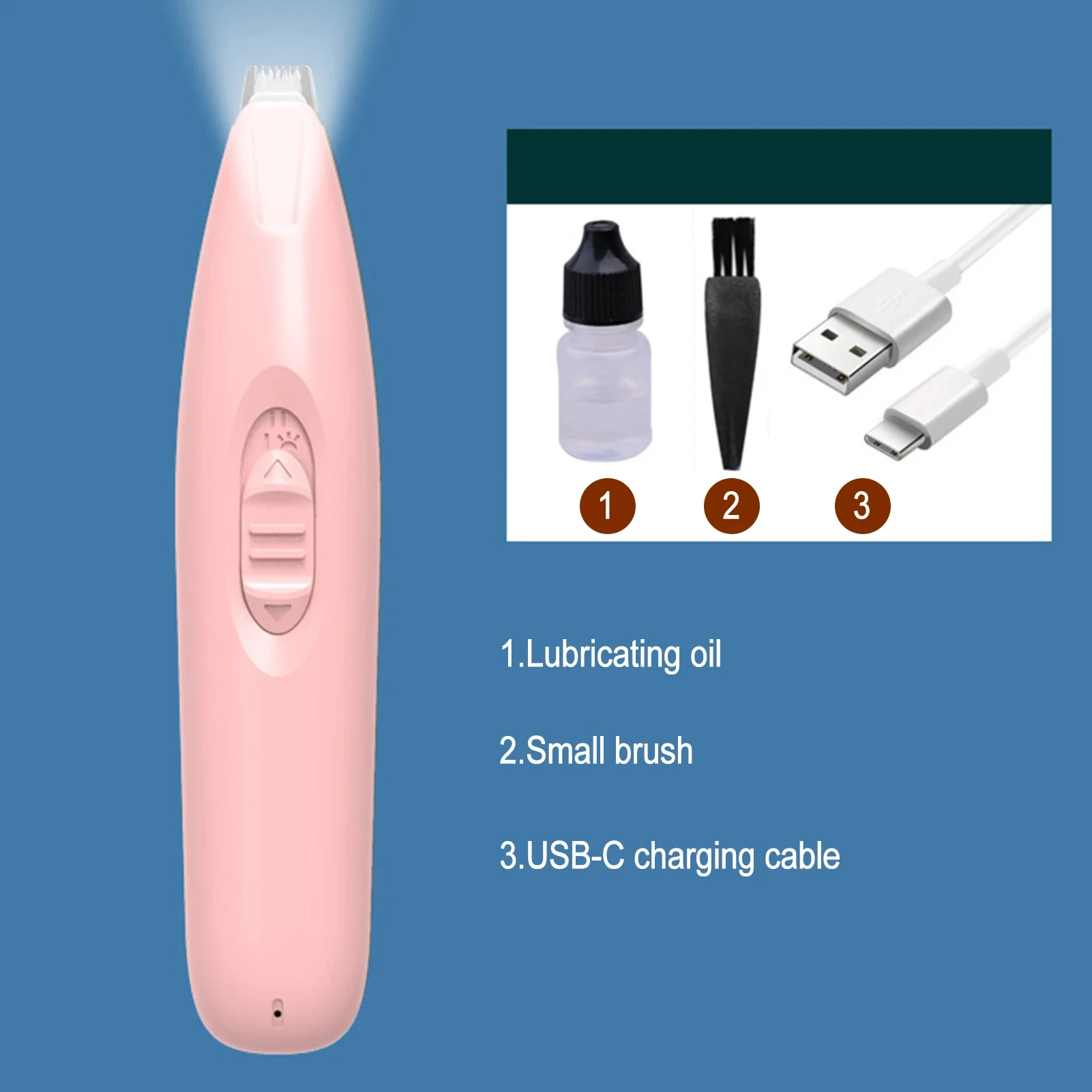 Professional Dog Grooming Clippers Cordless with LED Light Two-speed Adjustment Small Pet Hair Grooming Clippers