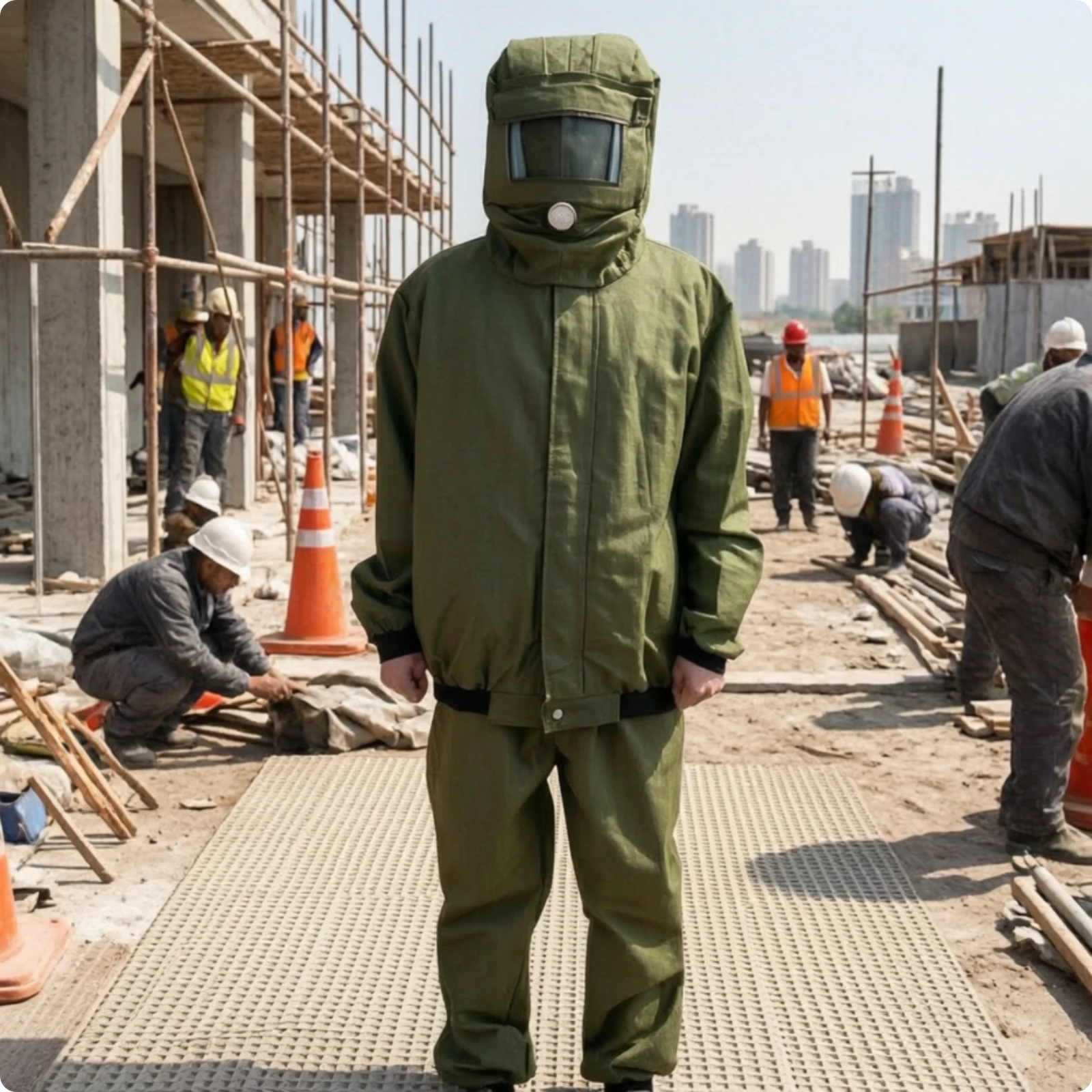 Sandblasting Suit Split Sandblasting Jacket and Pants Blast Suit Dust-Proof Work Overalls Full-Body for Sandblasters, Grinding