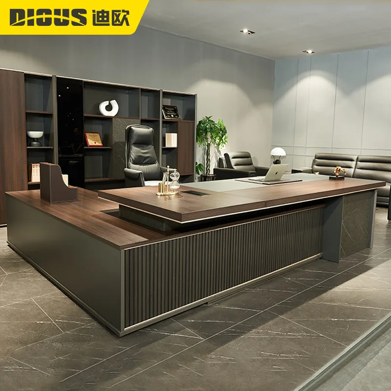 Modern Simple Desk Boss Table Wholesale, Manager Single Table And Chair Combination Commercial President Table
