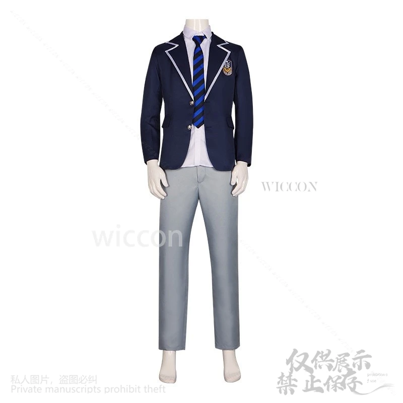 Disfraz de Isagi Yoichi DK, uniforme escolar, pantalones, peluca superior para hombre, BLUELOK, Cosplay, fiesta de Navidad y Halloween, juego de rol de Anime personalizado