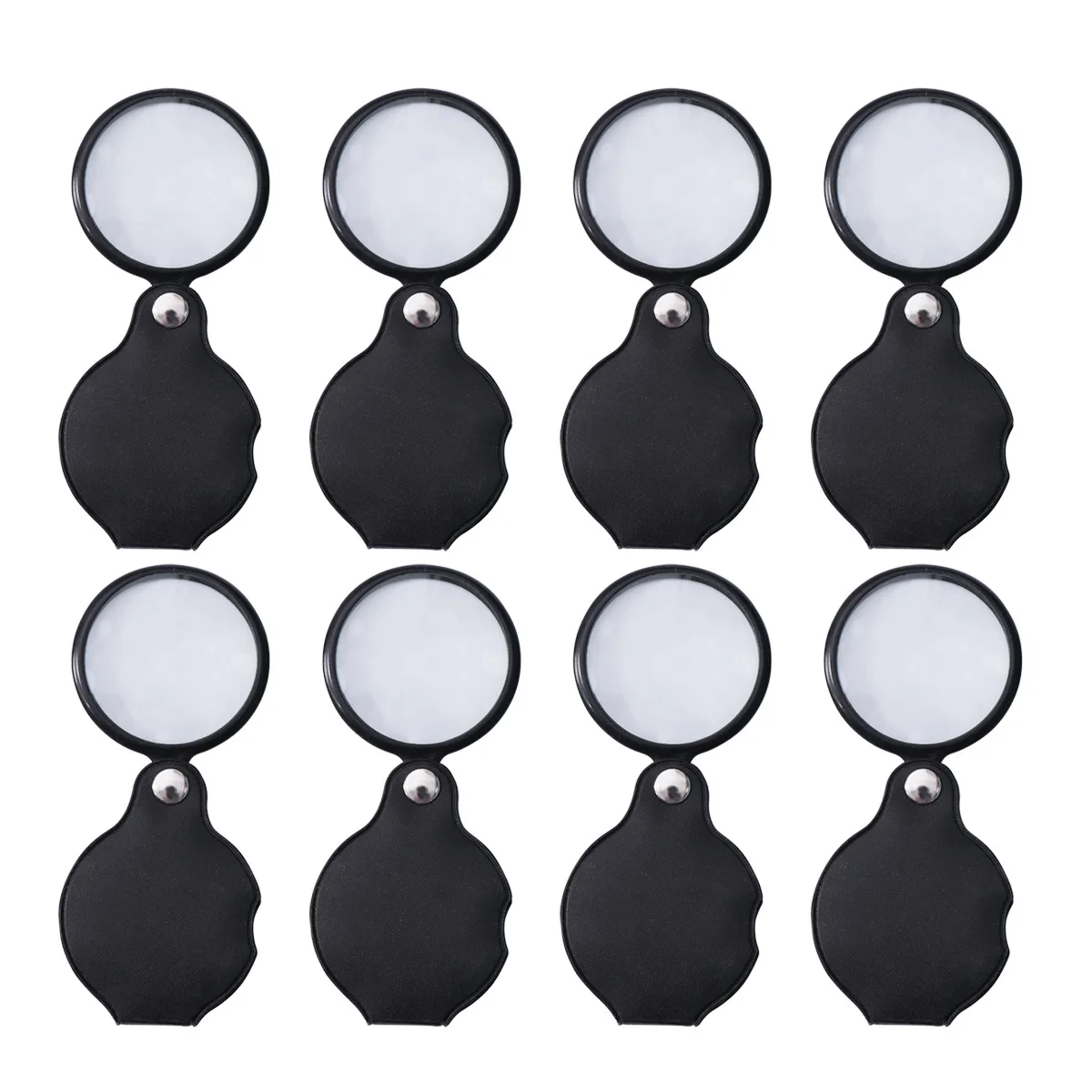 

8Pcs 5x Folding Magnifier Pocket Magnifying Glass Portable Loupe with Protective Case for Reading Inspection 60mm Diameter