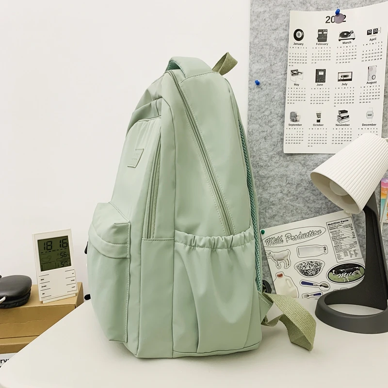 JOYPESSIE-Mochila impermeable de nailon para adolescentes, morral de hombro, escolar, color negro
