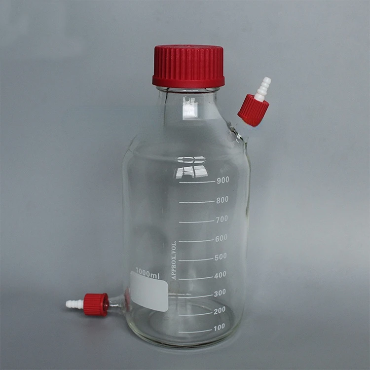 1000ml Side Double Connector Refill Bottle Pollution-free Pure Refill Bottle Special Feed Bottle for Fermenter