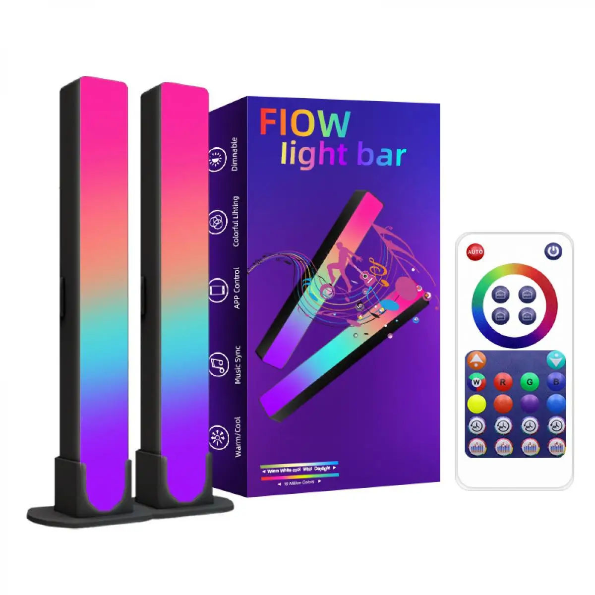 Barra de luz LED inteligente con,Tira llevada barra llevada RGB Luces led Wifi, luz de ambiente mágico de Color RGB para escritorio, TV, pared, ordenador, sala de juegos, inducción, recolección de ritmo, luz nocturna