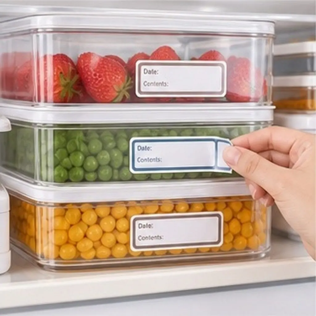 500Pcs Resistant Food Safety Label For Freezer Storage Office Kitchen Date Labels Removable Self Adhesive Rectangular