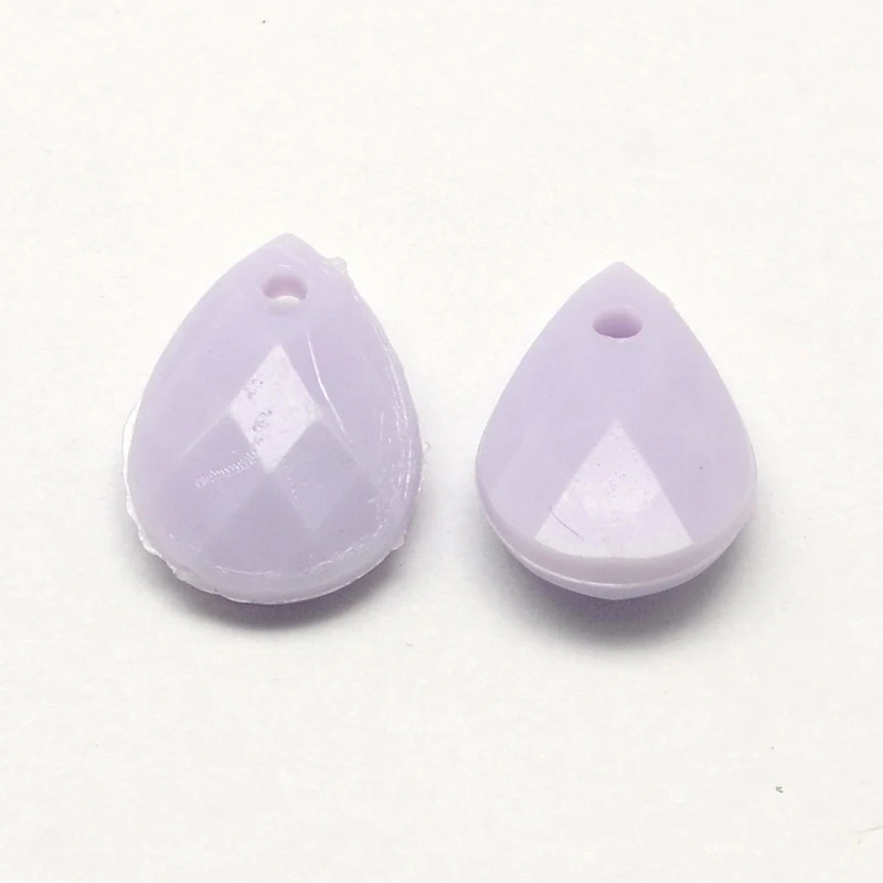 50Pcs Opaque Acrylic Teardrop Pendants Faceted Pendant Decoration Mixed Color Pendant Necklace Teardrop Pendants Charms
