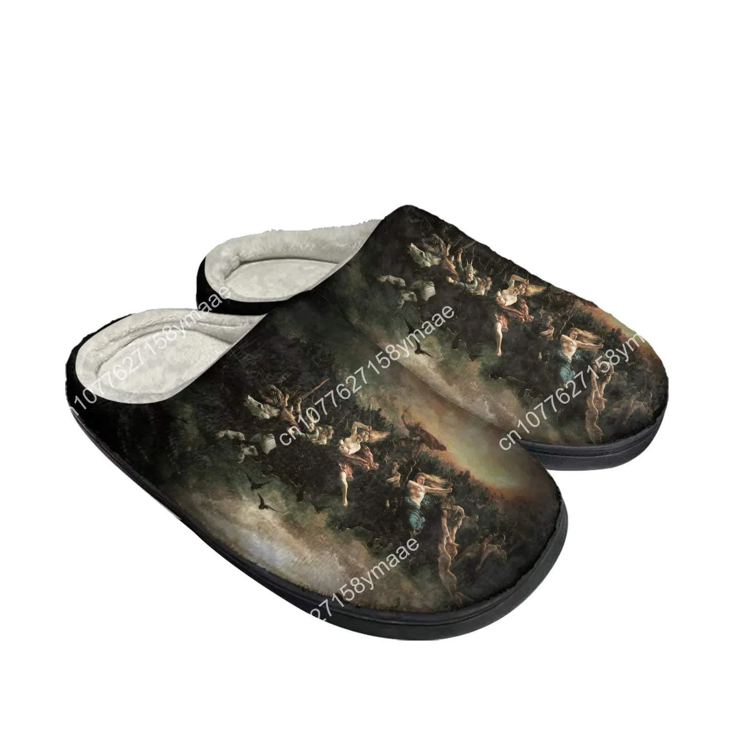 Bathory Rock Band Domowe Bawełniane Kapcie Męskie Damskie Pluszowe Do Sypialni Codzienne Ciepłe Buty Termiczne Domowe Kapcie Personalizowane Buty