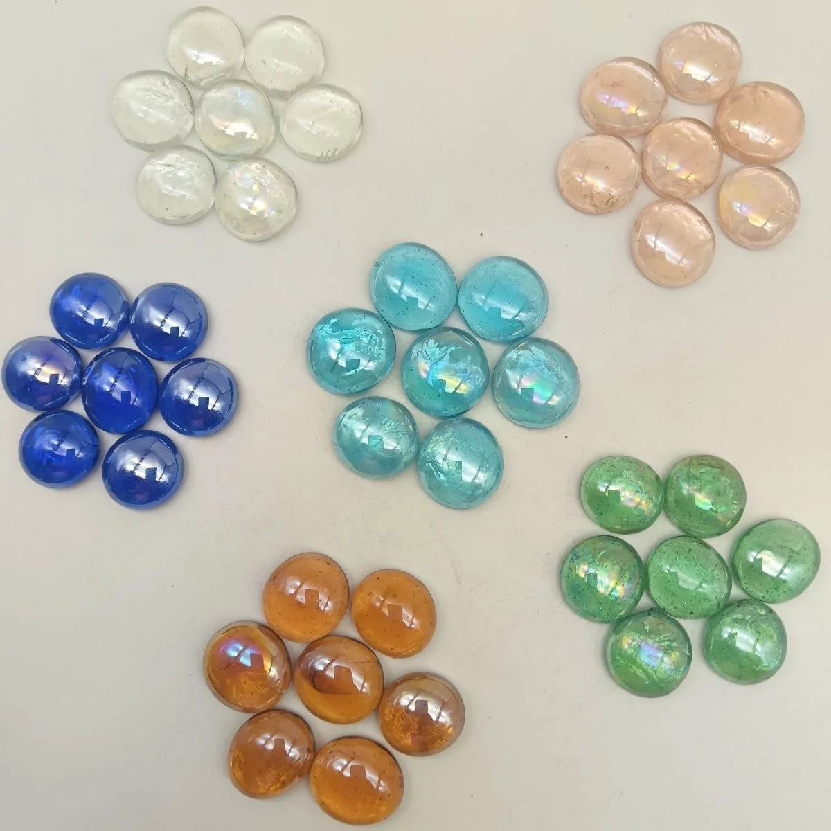Picture 7: Colorful small stones mixed with glass flat beads, transparent glass stone fish tank decoration, landscape glass flat beads