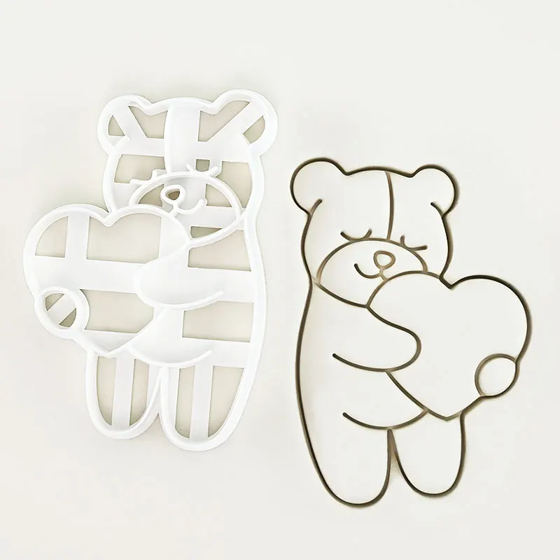 4 Pcs Cartoon Teddy Bear Cookie Cutter Love Letter Heart Shape Baking Tools for Valentine's Day, Wedding, Mother's Day - view 4