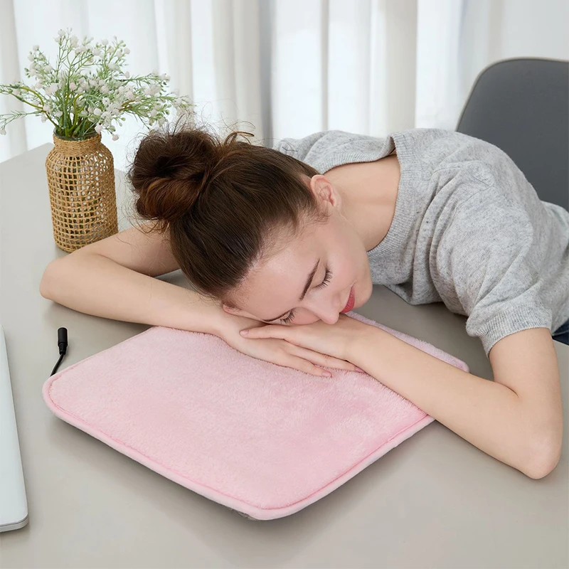 USB Plug-in Heated Seat Cushion Office Heating Pad Warm Feet Buttocks Anti Slip Electric Heating Pad Fleece Pad Car Chair Warmer