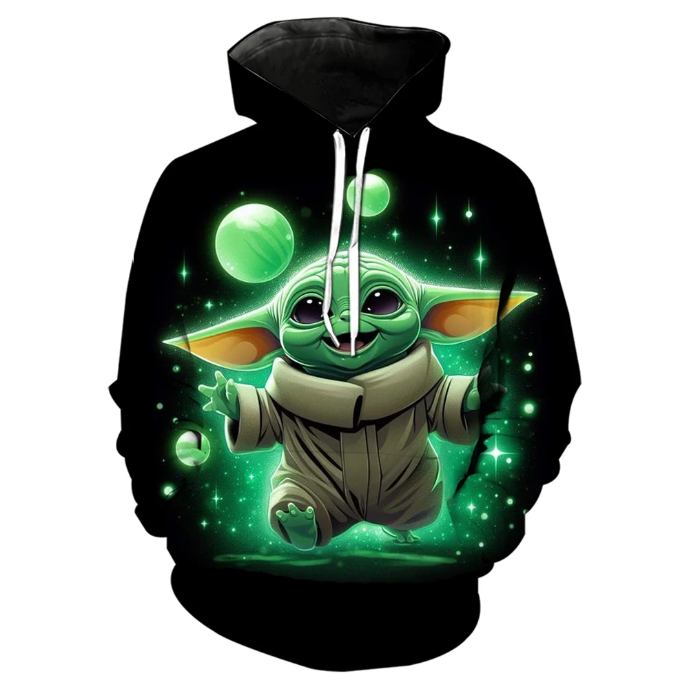 Marvel Yoda Baby 3D Printed Hoodie Men's and Women's Fashion Street Wear Oversized Sports Shirt Hoodie Children's Hoodie