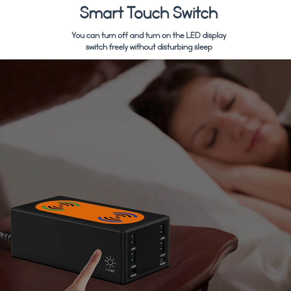 Dual QI Wireless Charger 150W Multi USB Charger Station QC3.0 PD 65W ricarica rapida per Macbook Laptop caricabatterie Wireless iPhone12