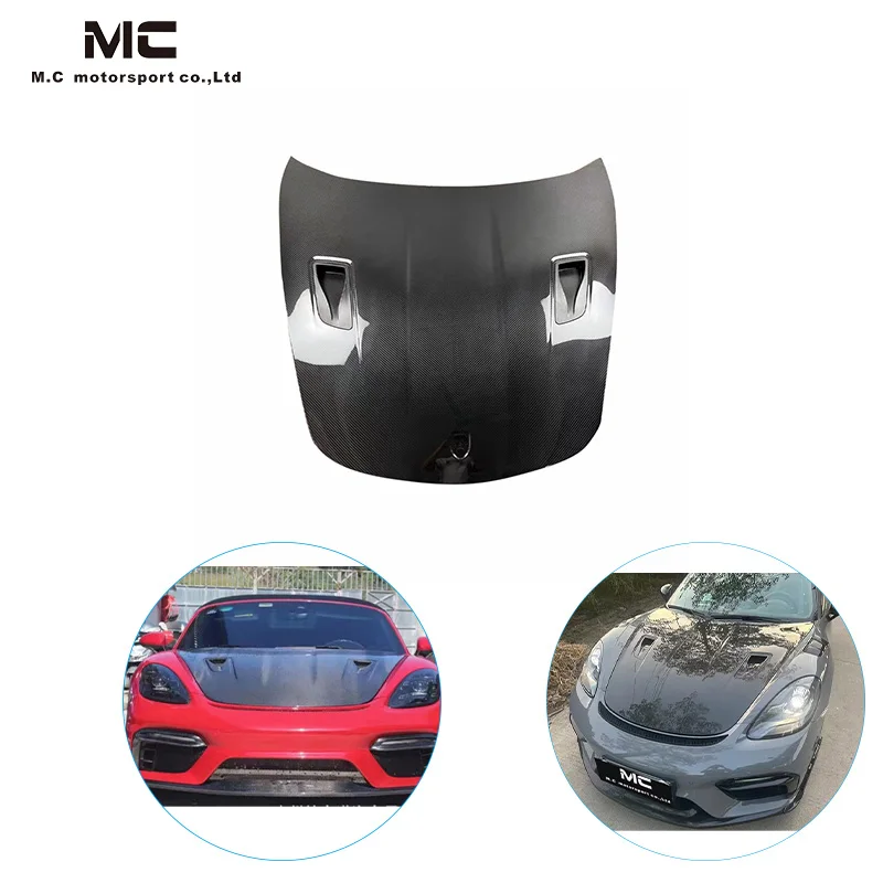 Car Accessories Auto Parts Body Kit Real Carbon Fiber Bonnet Hood for 718 2016-2020