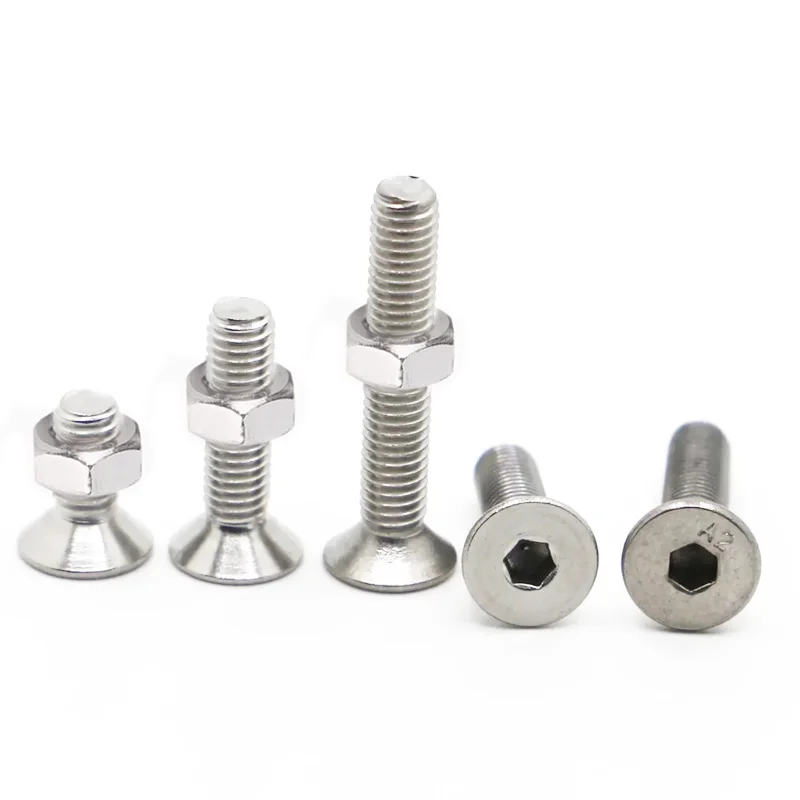 M2 M2,5 M3 M4 M5 M6 M8 DIN7991 304 Edelstahl Sechskant Innensechskant Senkkopf Flachkopfschraube Muttern Schrauben Sortiment Kit – Detail 11