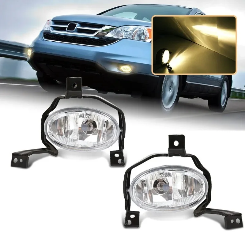 For Honda CRV RE1 RE2 RE4 2010 2011 Car Fog Lamp Assembly Halogen Bulb Front Bumper Headlight Foglight Accessories 12V 1pair