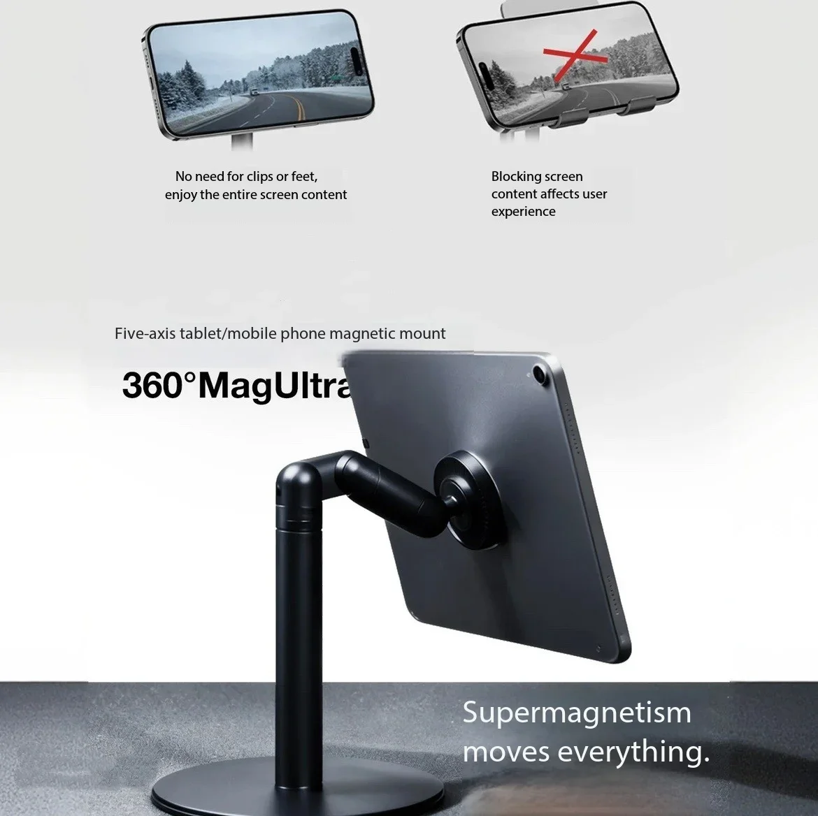 Magnetic Phone Holder For Magsafe Filming Record  Video Making Broadcast Smartphone Cradle Office Mobile Phone Table Support