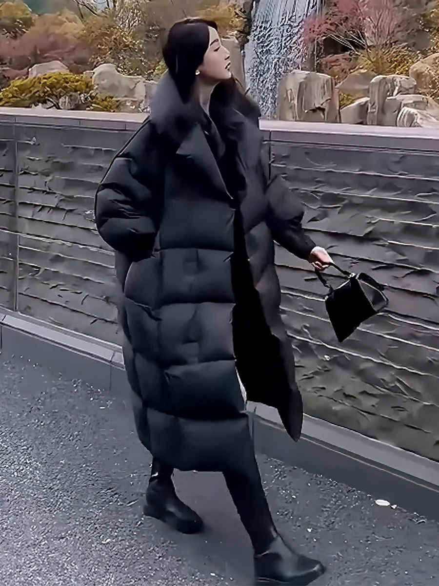 Abrigo de Invierno para Mujer, Cuello Elegante, Cálido, para Viajar al Trabajo, Largo Medio, Otros Cuellos