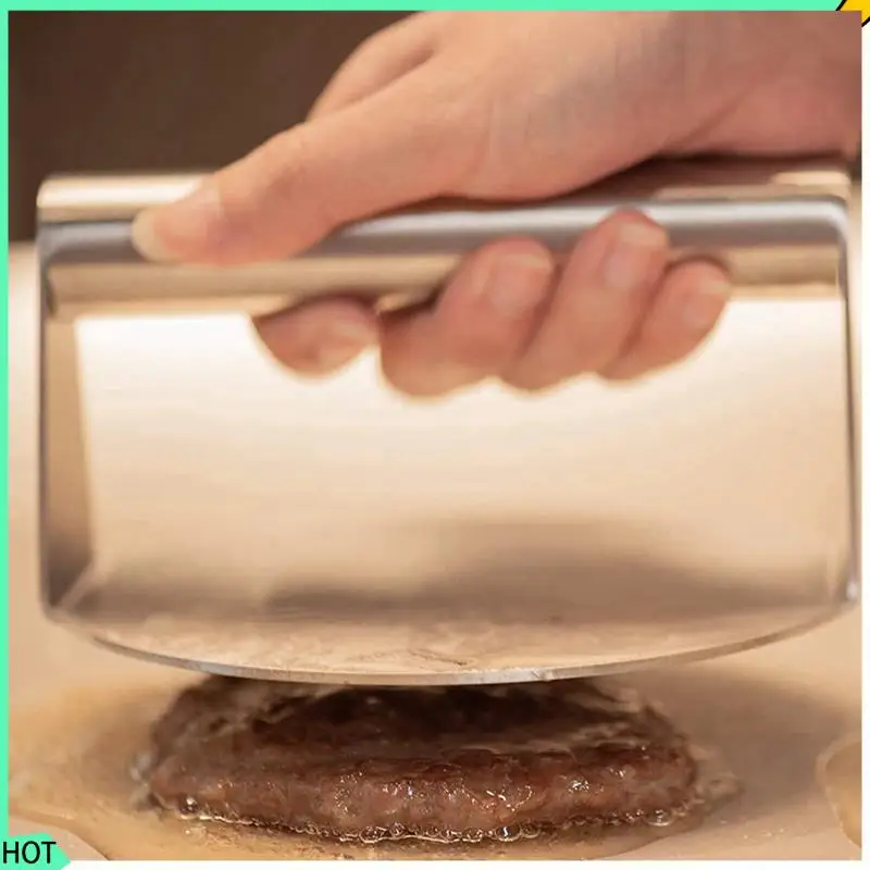 AWAH 2X Stainless Steel Burger Press Round Smash Burger Press With Handle For Flat Top Grill Cooking, Grill Accessories