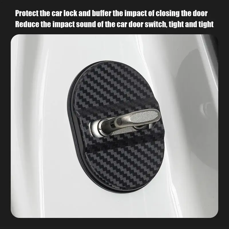 Vehicle Door Locks Guard Protective Cover Vehicle Door Guard 4 PCS Door Latch Cover Shock Absorbing Door Lock Protector Car Door