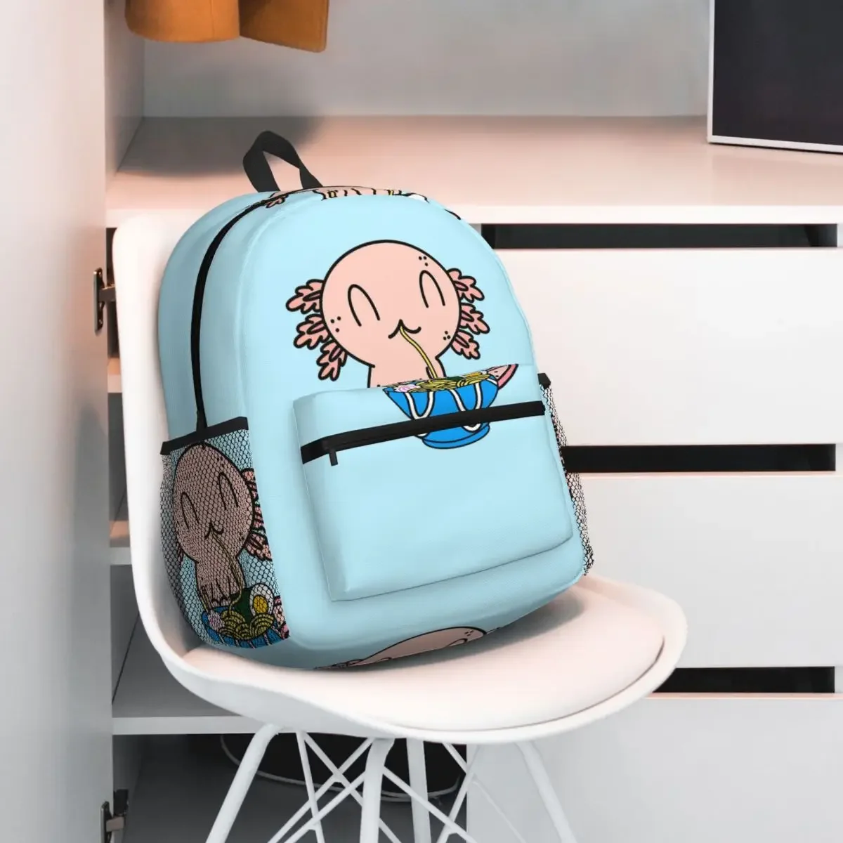 

Рюкзак Axolotls Eat Ramen, рюкзак большой емкости, детская сумка для книг, школьная сумка, сумки на плечо для мужчин и женщин