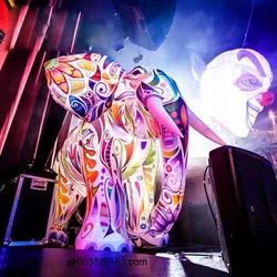 Colorful Giant Inflatable Elephant With Led Lights Large Inflatable Animal Cartoon For Outdoor Advertising Parade Events Decor