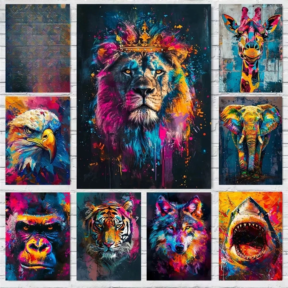 

Oil Painting By Number Abstract Animals Cat Lion Home Decoration Painting Wall Bedroom Room Decor Gift Frameless