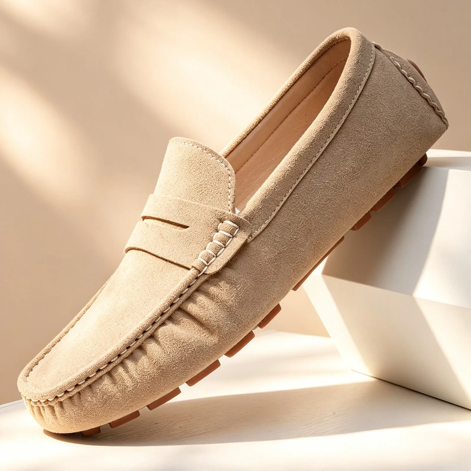 Men's Casual Fashion Loafers Handmade Suede Leather Moccasins Slip-On Driving Shoes Range Male Flats Comfort Footwear Size 39-48