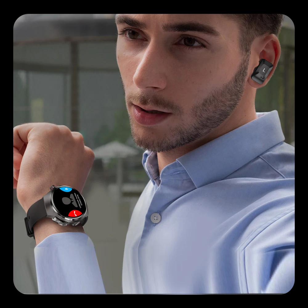 2025 جديد DK56 Smartwatch سماعة رأس بخاصية البلوتوث 2 في 1 NFC بوصلة SOS كشف معدل ضربات القلب متوافق مع Android IOS Smartwatch