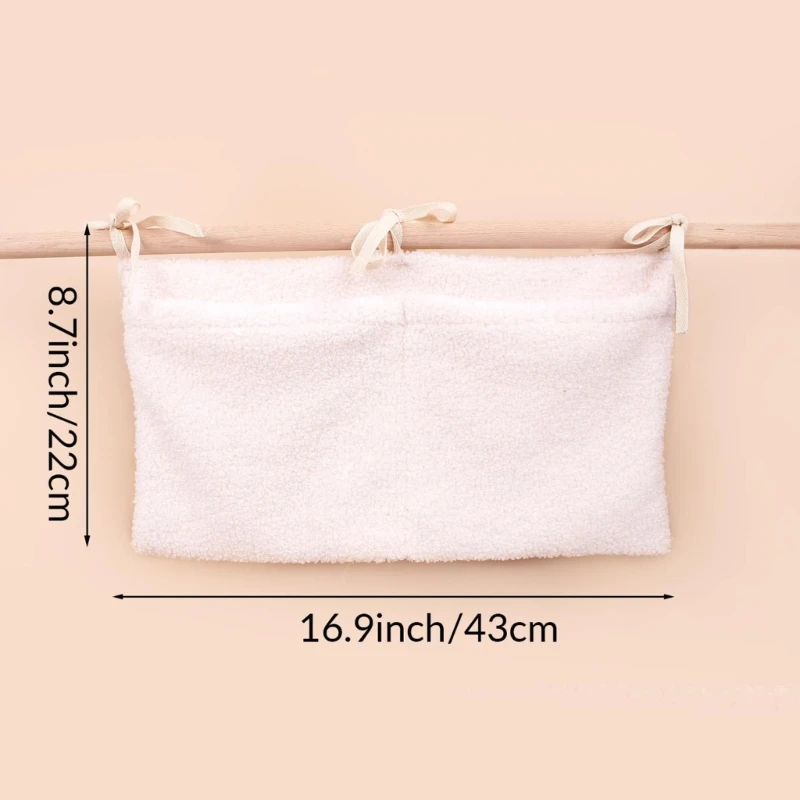 Baby Bed Storage Bag with Double Pockets Designing, Portable Diaper and Clothes Organizer Case Pouch for Nursery Room A2UB