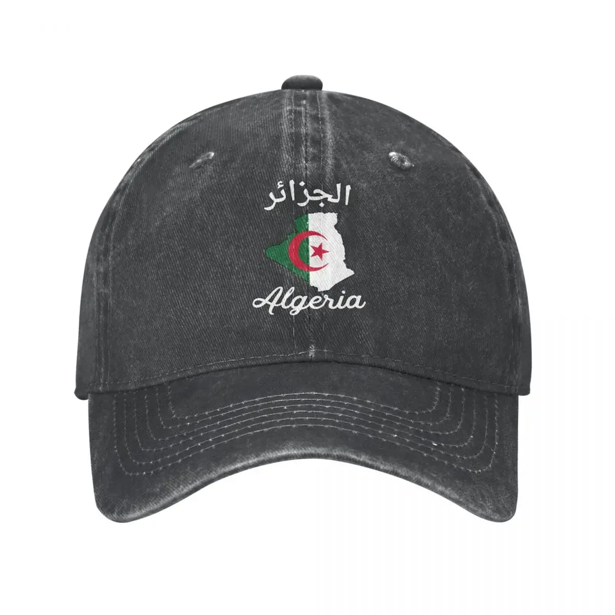 

Algeria Flag Map Summer Baseball Caps Vintage Denim Algerian Snapback Cap Adjustable Fit Hats Cap for Men Women