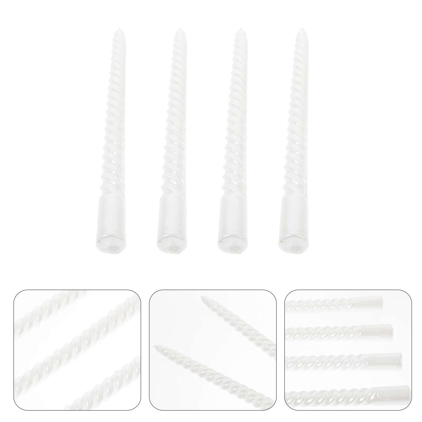 4 Pcs Fireplace Threaded Long Stem Candles Christmas Sto Tealight Paraffin Wedding Decor