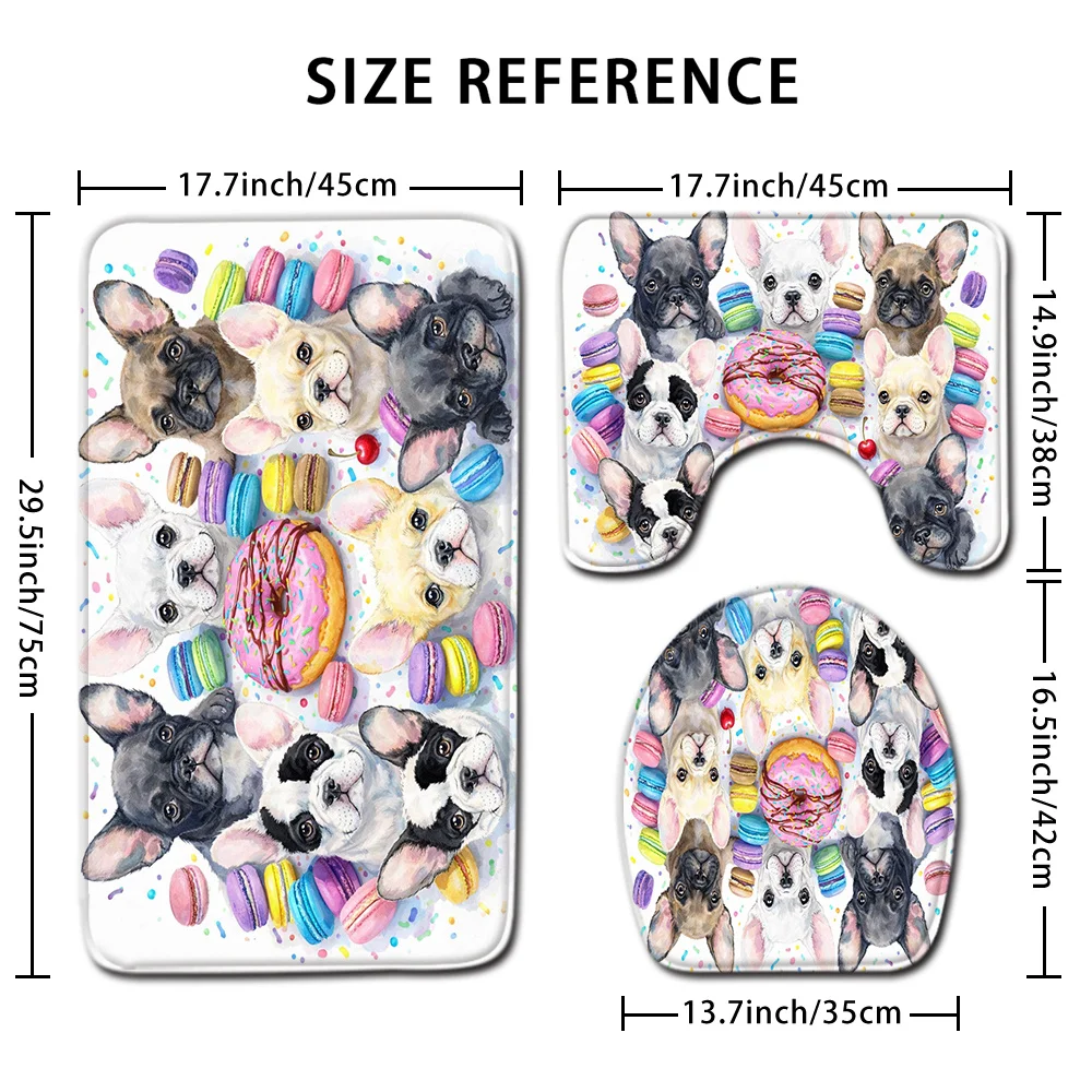 

Cute Dog Puppy Bath Mat Set Pet Lover Bathroom Rug Home Decor Bathroom Decor Gift for Pets