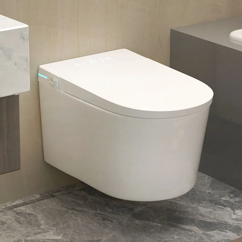 P-type trap hidden water tank rear wall-mounted toilet set, tankless smart wall-mounted smart toilet remote control heating seat