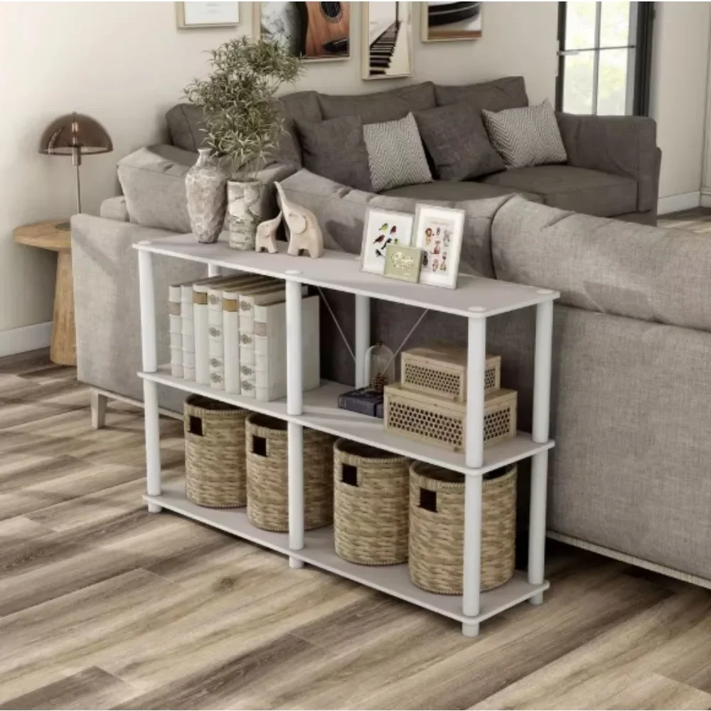 

Engineered Wood Modular Bookcase With Support Rods for Home Office, Living Room, Bed Room