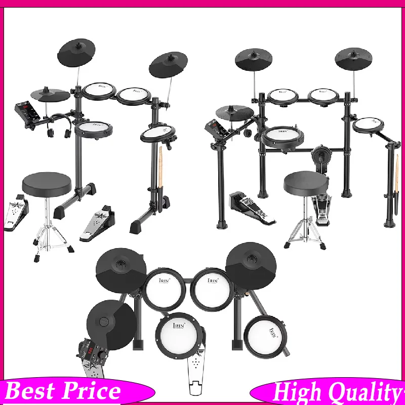 Electric Drum Set with Stand 5 Drums 3 Cymbals USB Multiple Audio Sources Electronic Percussion Instrument For Musicians Perform