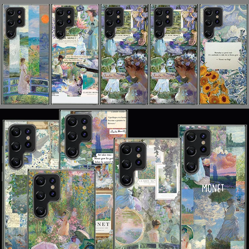 Claude Monet Art Capa Phone Case For Samsung S26 Ultra S25 Edge Galaxy S23 S21 S20 S24 FE S22 S10 Plus Cover Clear TPU Shell Coq