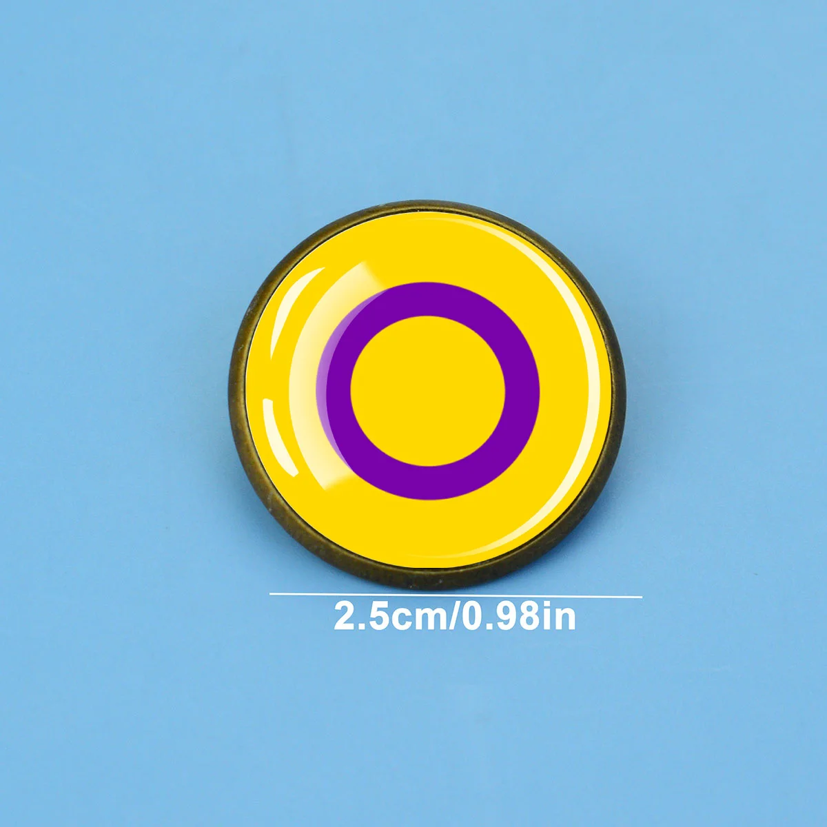 1PC Rainbow Pride Flag Pattern Brooch Glass Dome Lapel Pin Decorative Badge for Clothing Backpack Collectible Accessory Gift